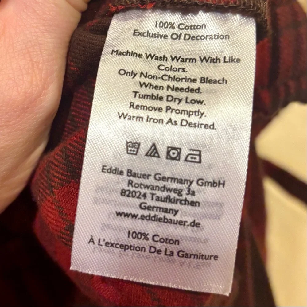 Eddie Bauer Red & Brown Plaid Men's Flannel Pajama Pants Size XL New w/ Tags - Picture 6 of 7